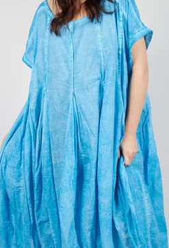 Rundholz Black Label Dresses^Short Sleeve Dress with Balloon Hem in Malibu Cloud