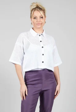 Sarah Pacini Tops^Short Sleeve Knitted Cardigan in White