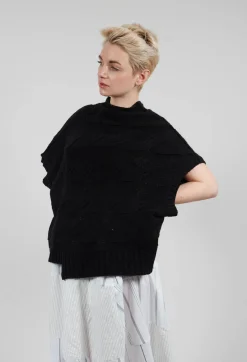 Moyuru Knitwear|Jumpers^Short Sleeve Knitted Jumper in Black