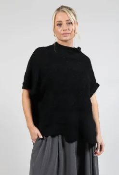 Moyuru Knitwear|Jumpers^Short Sleeve Knitted Jumper in Black