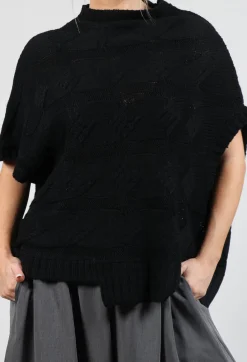 Moyuru Knitwear|Jumpers^Short Sleeve Knitted Jumper in Black