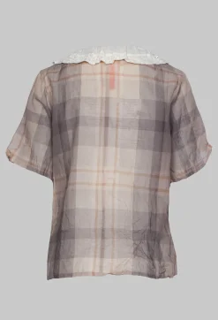 Ewa I Walla Shirts & Blouses^Short Sleeve Shirt with Check Print in Original