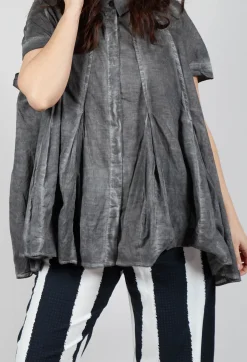 Rundholz Black Label Shirts & Blouses^Short Sleeve Tulip Shirt in Black Cloud
