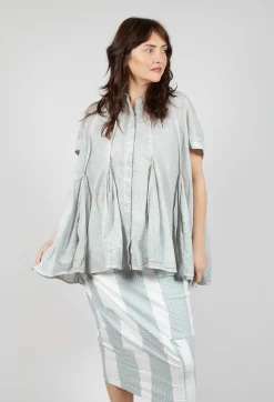 Rundholz Black Label Shirts & Blouses^Short Sleeve Tulip Shirt in Grey Cloud