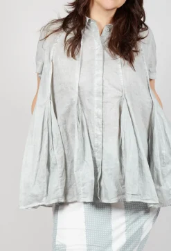 Rundholz Black Label Shirts & Blouses^Short Sleeve Tulip Shirt in Grey Cloud