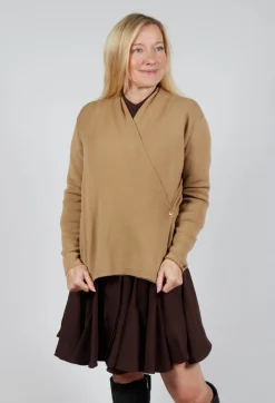 Mei Meij Jackets^Side Fasten Cardigan in Camel
