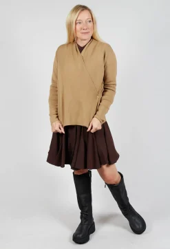 Mei Meij Jackets^Side Fasten Cardigan in Camel