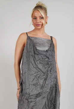 Rundholz Dip Dresses^Silk Asymmetrical Hem Dress in Pencil Cloud
