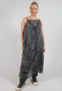 Rundholz Dip Dresses^Silk Asymmetrical Hem Dress in Coal Cloud