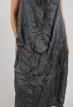 Rundholz Dip Dresses^Silk Asymmetrical Hem Dress in Coal Cloud