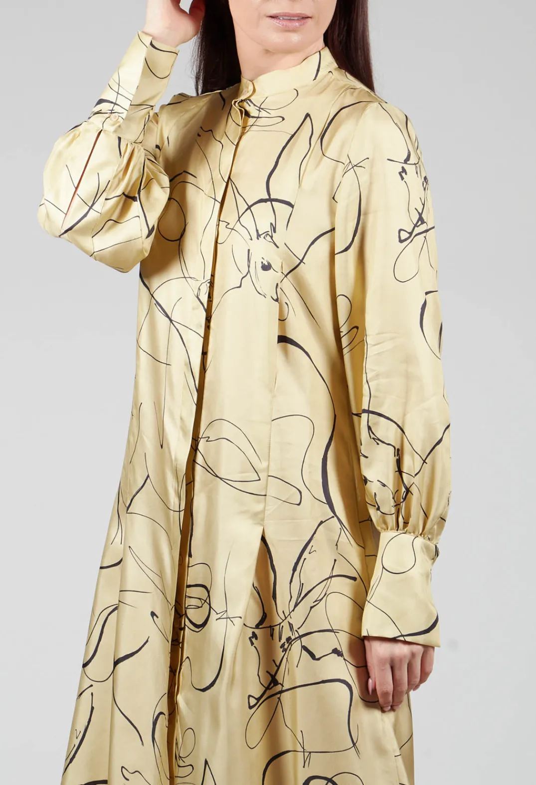 Beatrice B Dresses^Silk Chemiser Dress in Rabbit Print