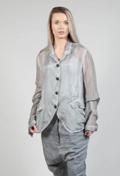 Rundholz Dip Jackets^Silk Crease Jacket in C.Coal 70% Cloud