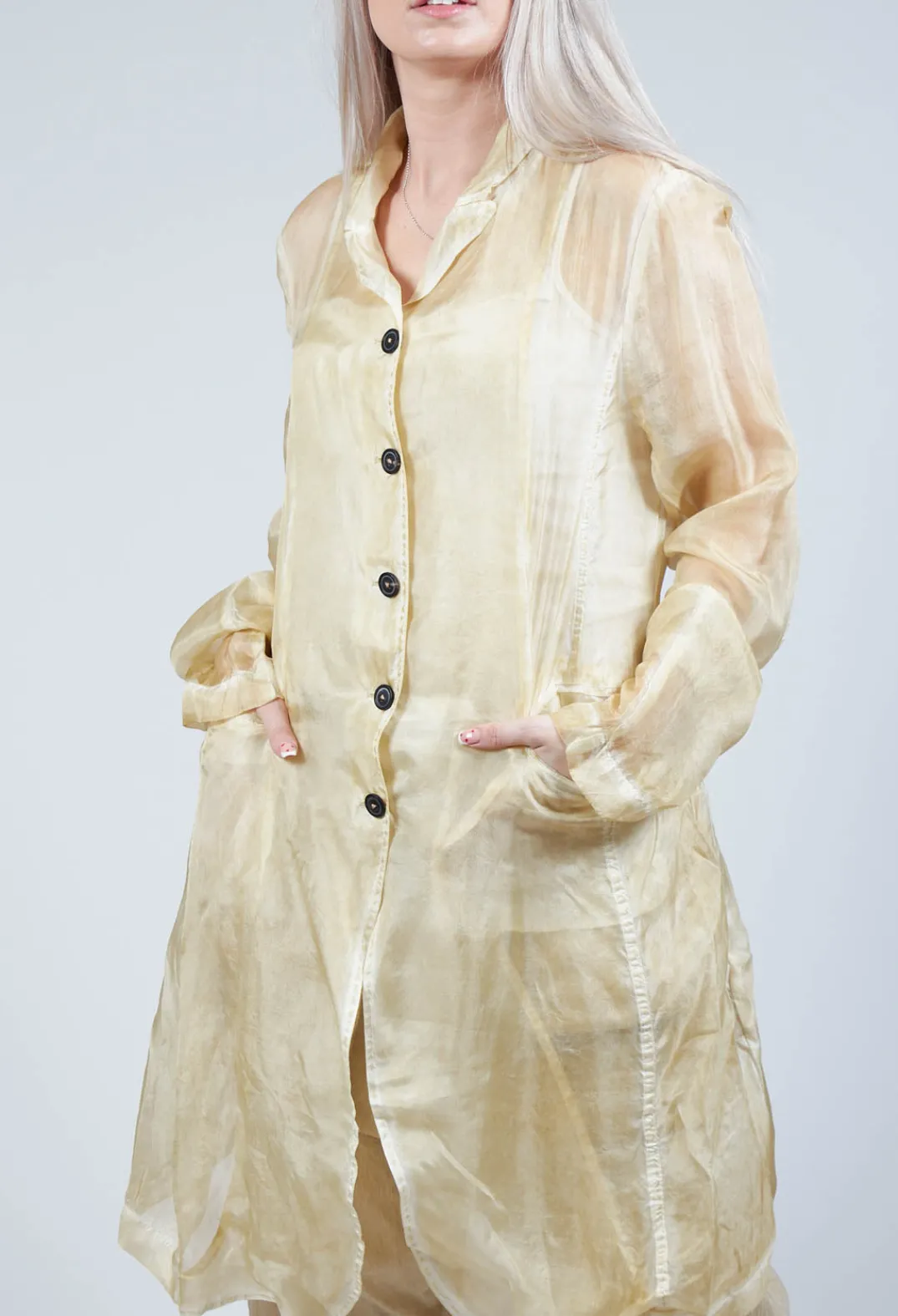 Rundholz Dip Coats^Silk Crease Overcoat in Wax Cloud
