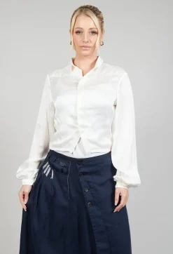 Umit Unal Shirts & Blouses^Silk Cropped Shirt in Original White