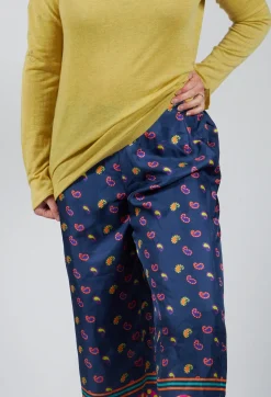 Maliparmi Co-ords & Suits^Silk Cropped Wide Leg Trousers in Blu/Rosa/Arancio
