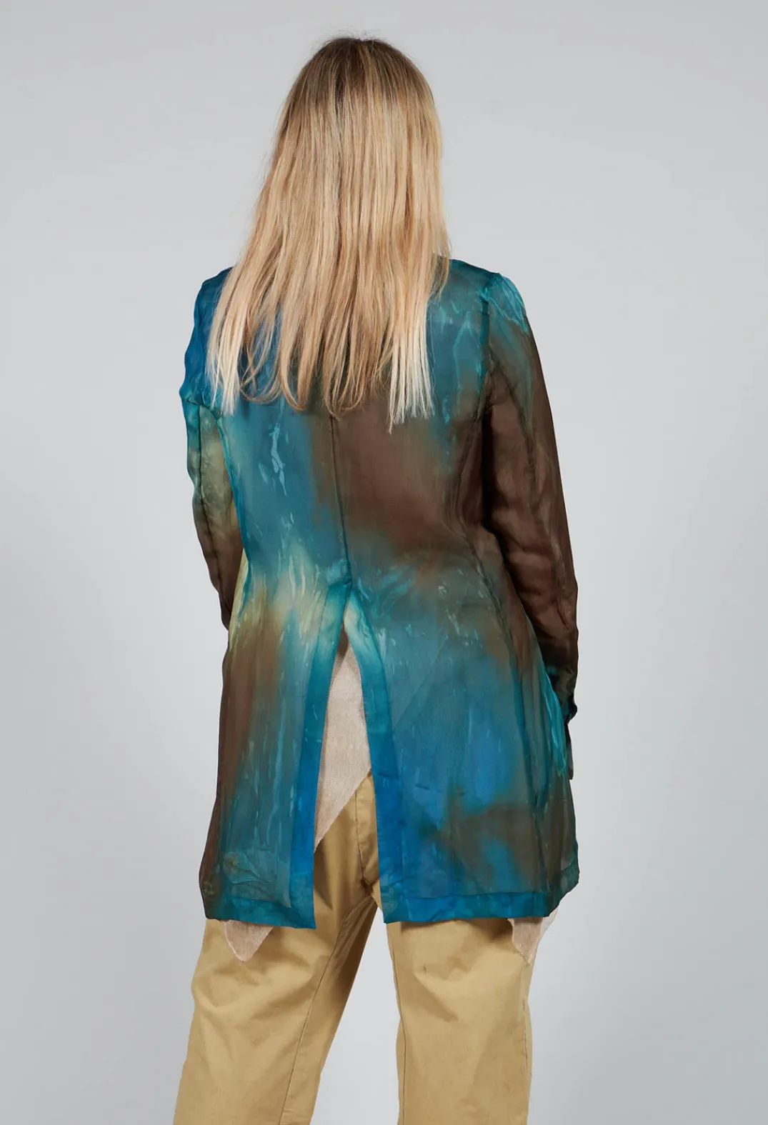 Masnada Jackets^Silk Lightweight Blazer in Petrol Print