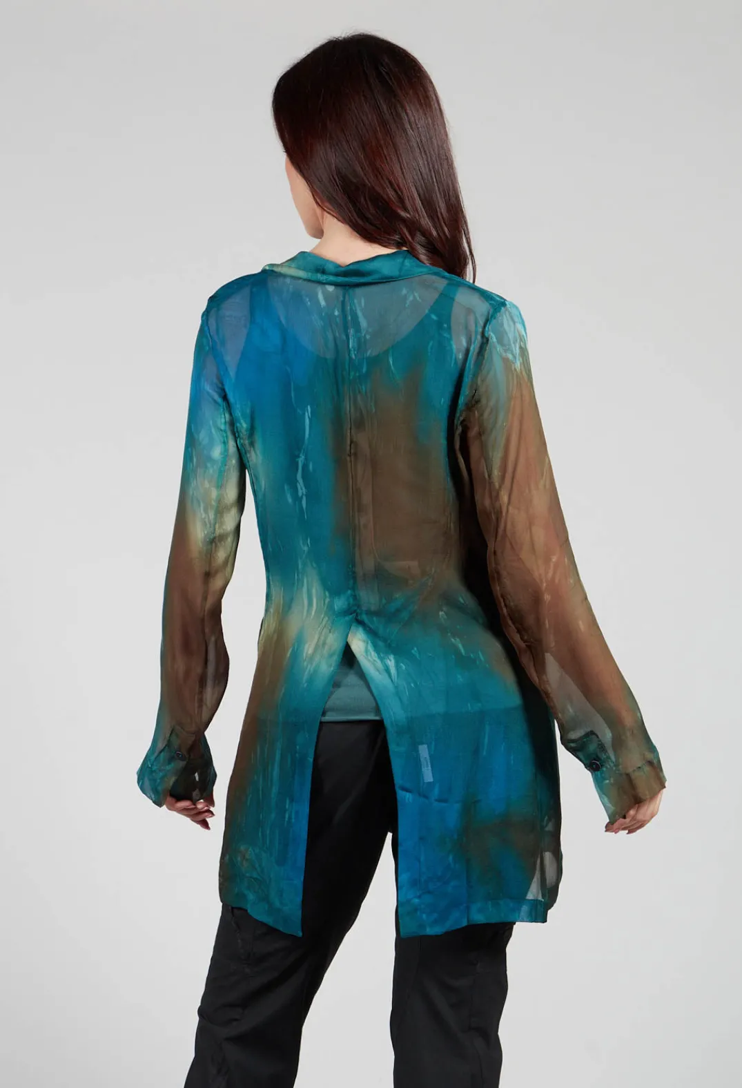 Masnada Jackets^Silk Lightweight Blazer in Petrol Print
