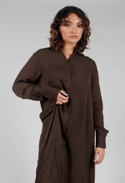 Isabel Benenato Shirts & Blouses^Silk Shirt Dress in Darkwood