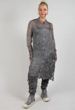 Rundholz Dip Dresses^Silk Shirt Dress in Pencil Cloud