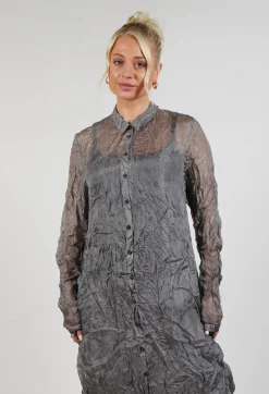 Rundholz Dip Dresses^Silk Shirt Dress in Pencil Cloud