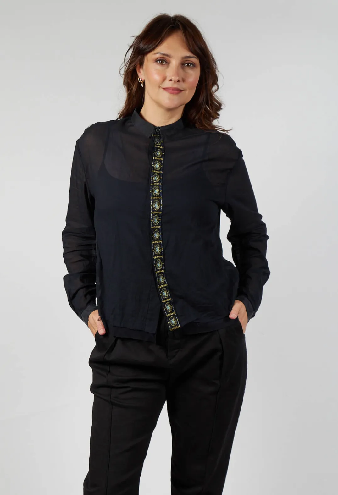 Umit Unal Shirts & Blouses^Silk Shirt in Dark Green