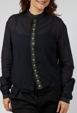Umit Unal Shirts & Blouses^Silk Shirt in Dark Green