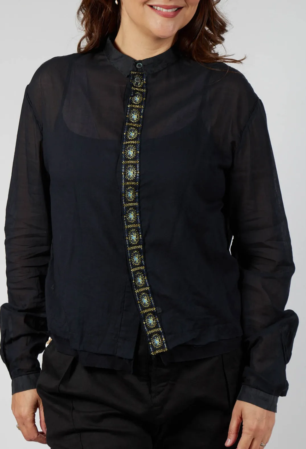Umit Unal Shirts & Blouses^Silk Shirt in Dark Green