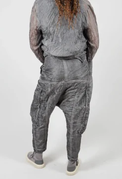 Rundholz Dip Trousers^Silk Straight Leg Drop Crotch Trousers in Pencil Cloud