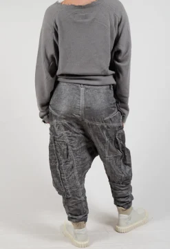 Rundholz Dip Trousers^Silk Straight Leg Drop Crotch Trousers in Pencil Cloud