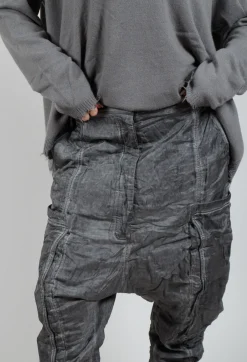 Rundholz Dip Trousers^Silk Straight Leg Drop Crotch Trousers in Pencil Cloud