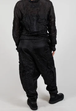 Rundholz Dip Trousers^Silk Straight Leg Drop Crotch Trousers in Black