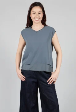 Aequamente Tops^Silk Vest Top in Asfalto