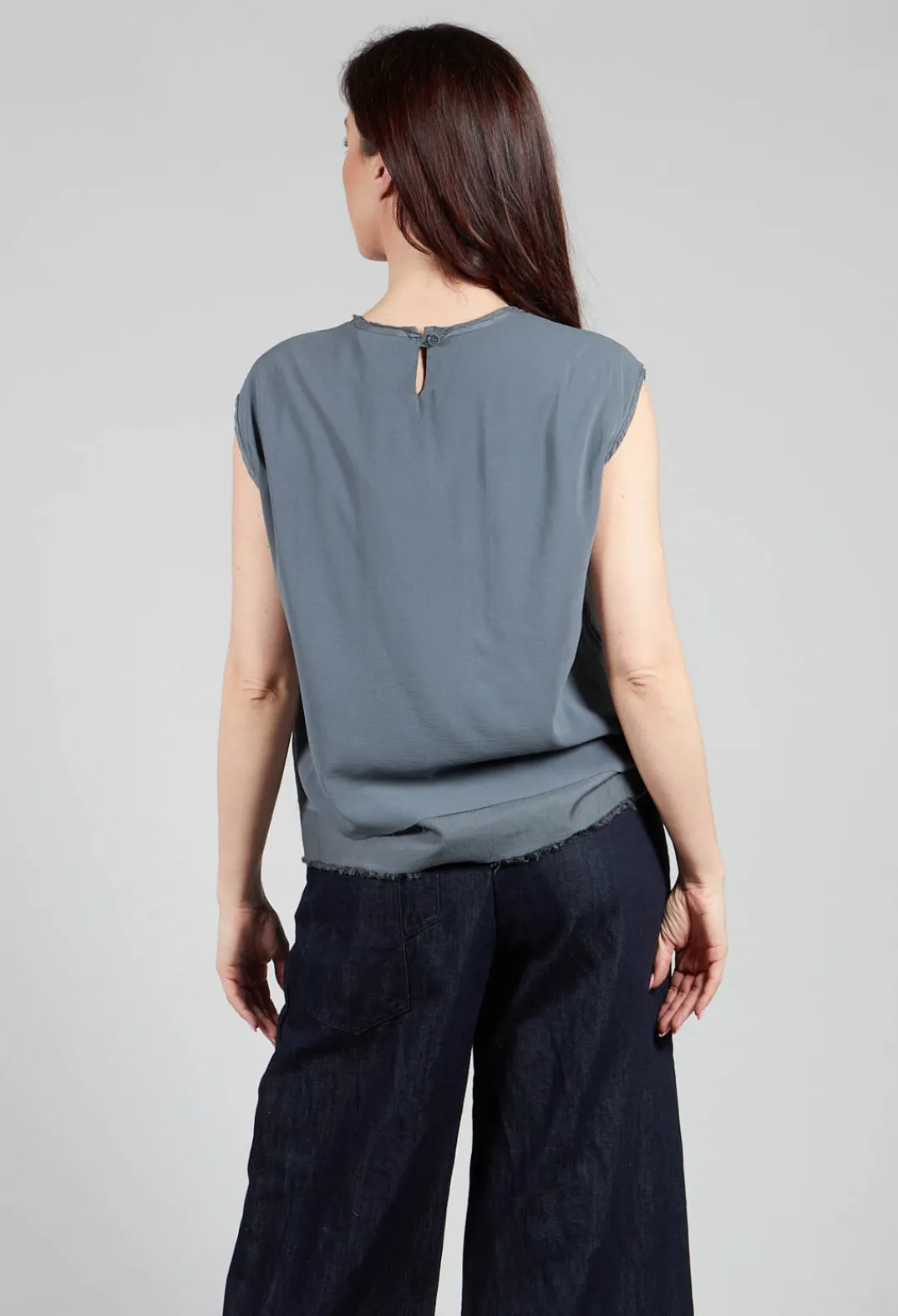 Aequamente Tops^Silk Vest Top in Asfalto