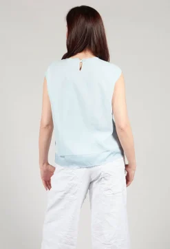 Aequamente Tops^Silk Vest Top in Cielo