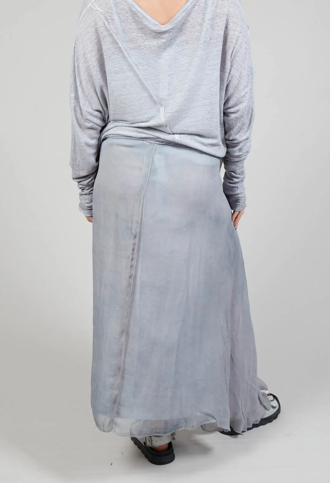 Umit Unal Skirts^Silk Wrap Skirt in Silver Grey