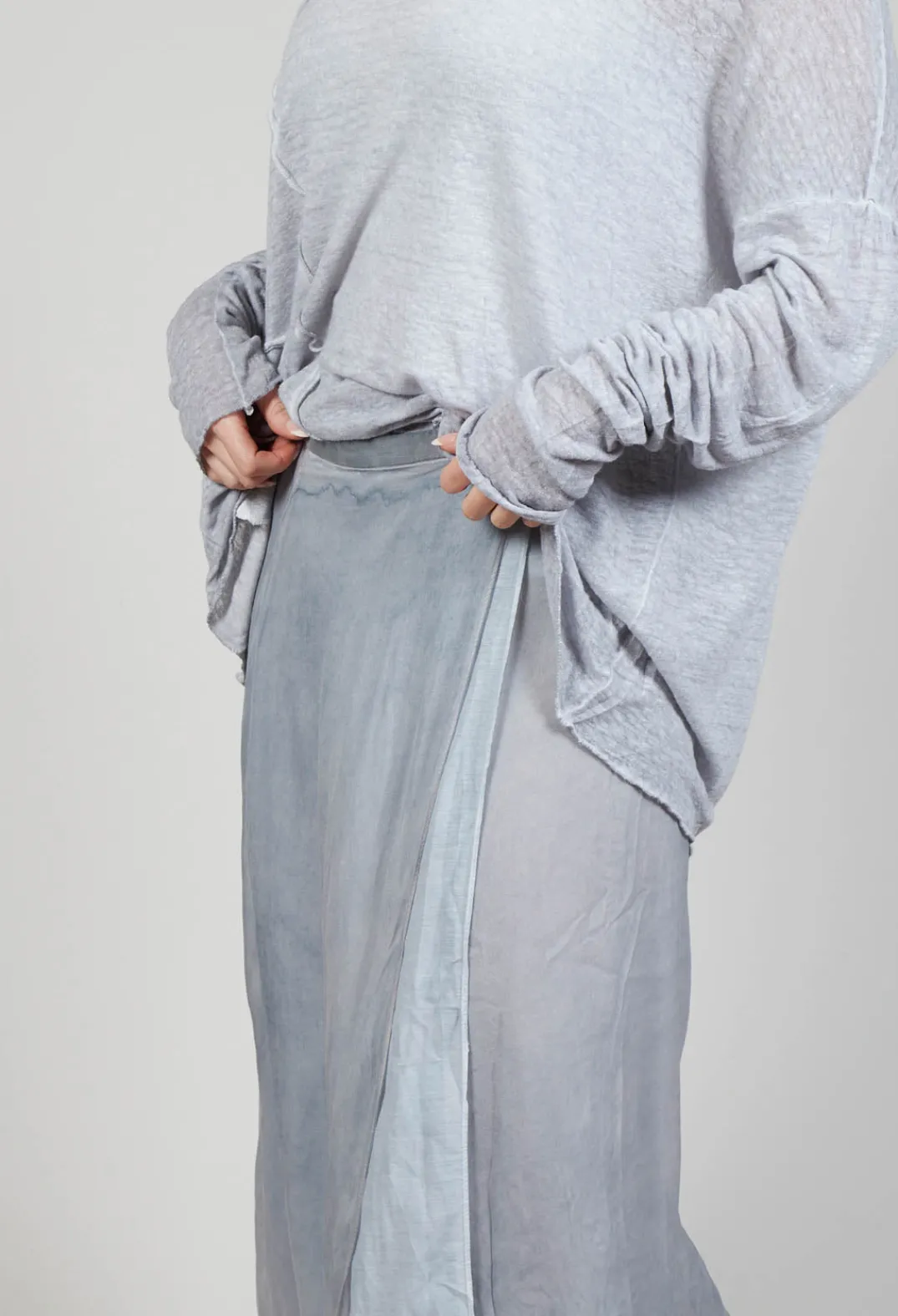 Umit Unal Skirts^Silk Wrap Skirt in Silver Grey