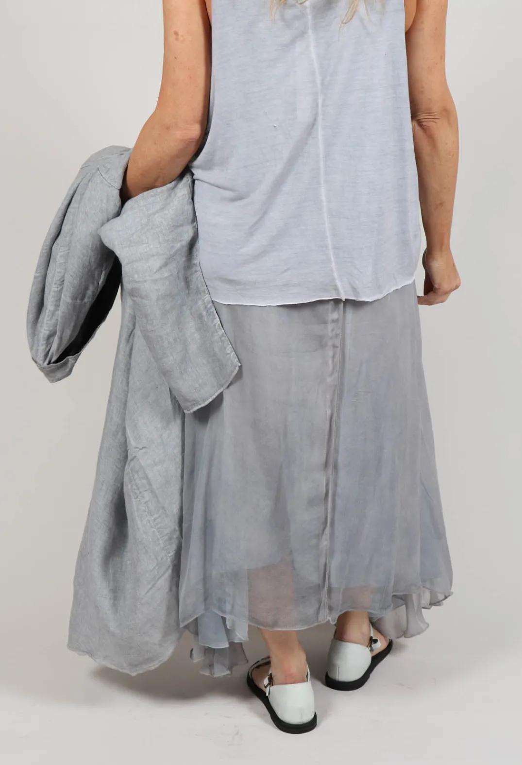 Umit Unal Skirts^Silk Wrap Skirt in Silver Grey