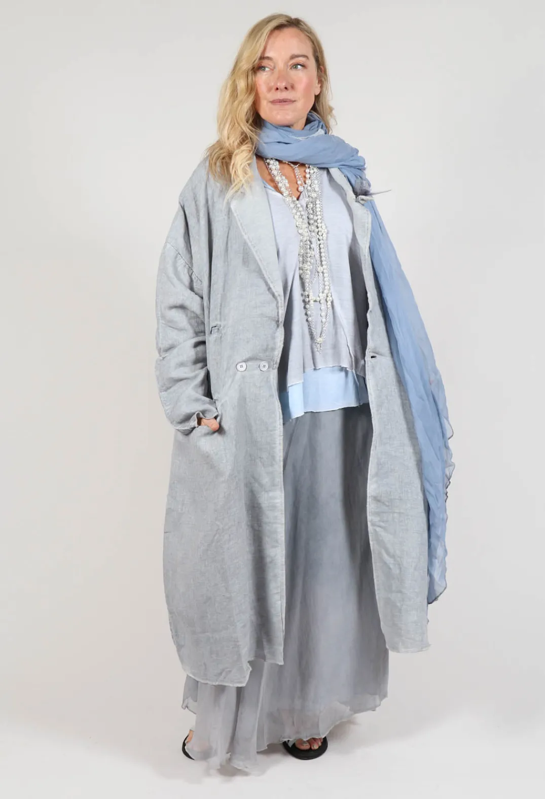 Umit Unal Skirts^Silk Wrap Skirt in Silver Grey