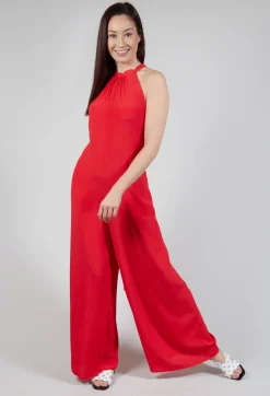 Beatrice B Jumpsuits^Silk-Blend Crepe Jumpsuit in Red