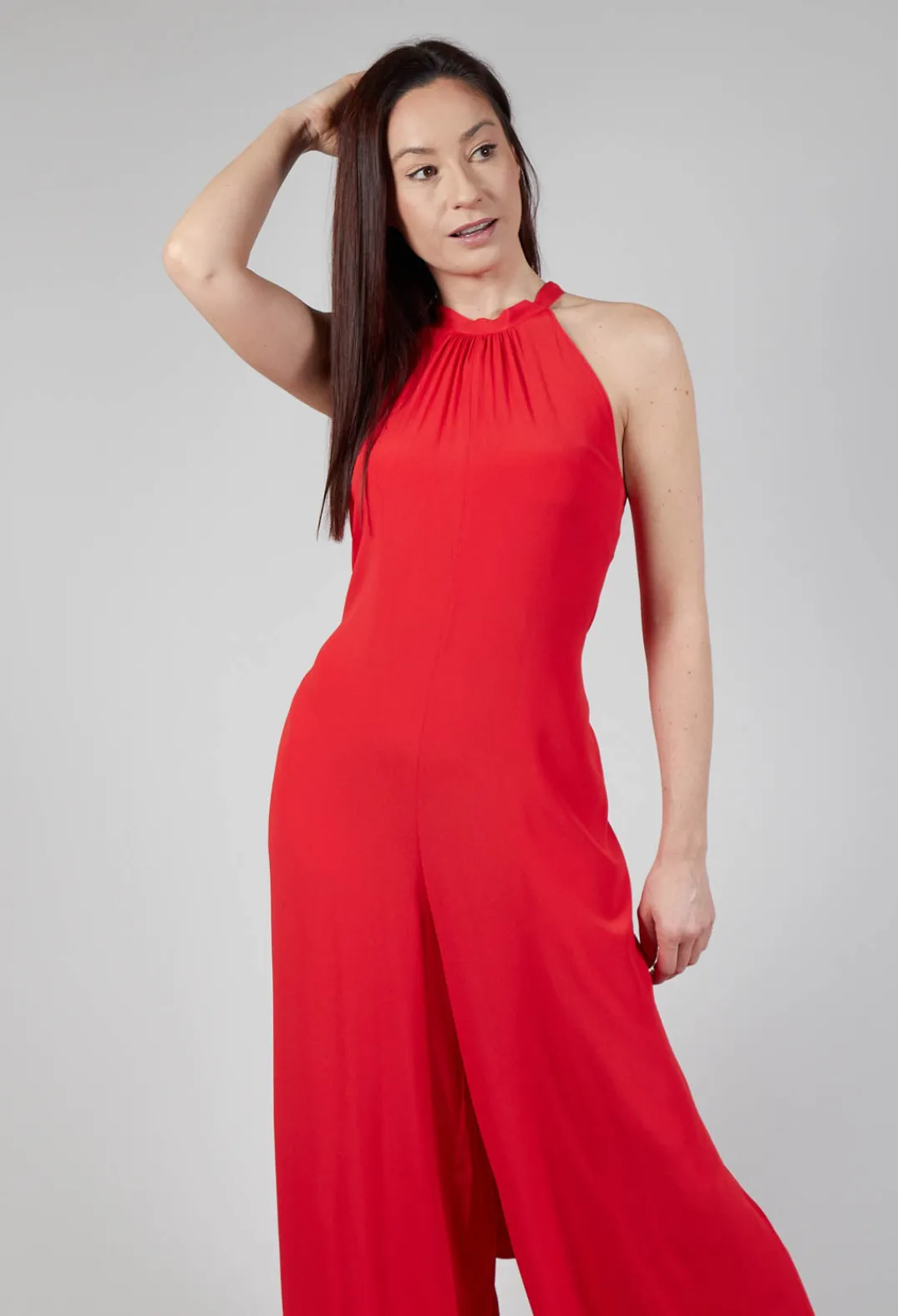 Beatrice B Jumpsuits^Silk-Blend Crepe Jumpsuit in Red