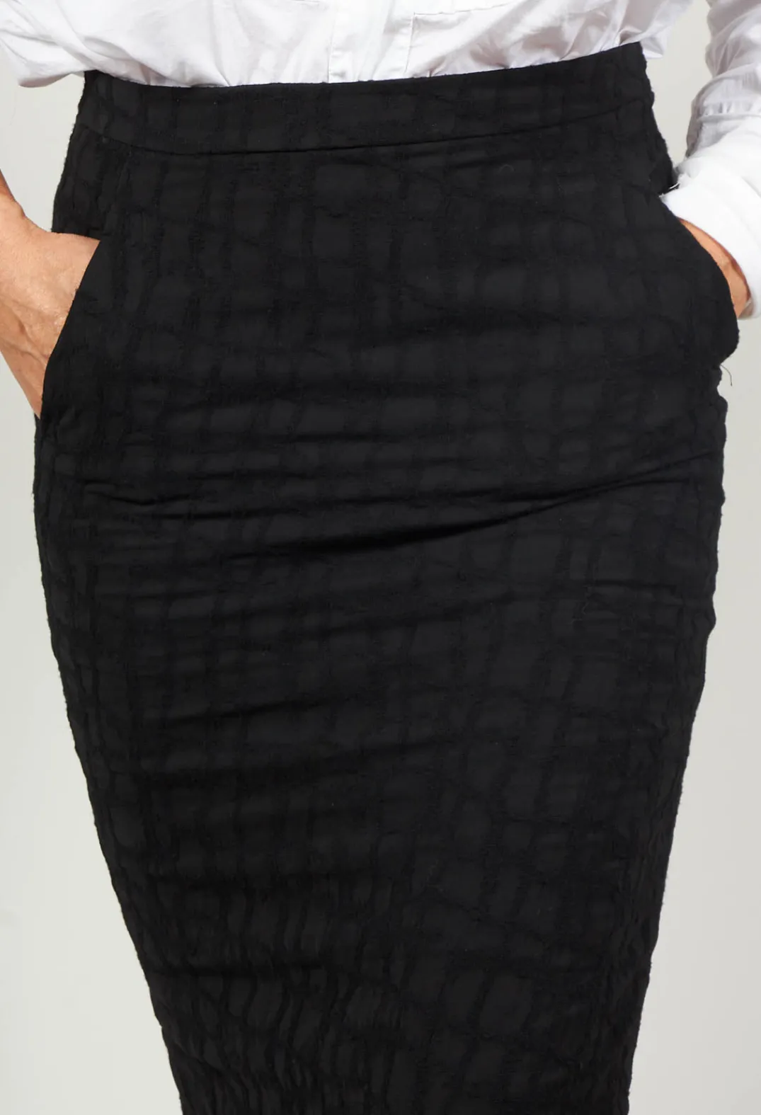 Un-namable Skirts^Silky Slim Skirt with Split in Black