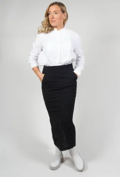 Un-namable Skirts^Silky Slim Skirt with Split in Black