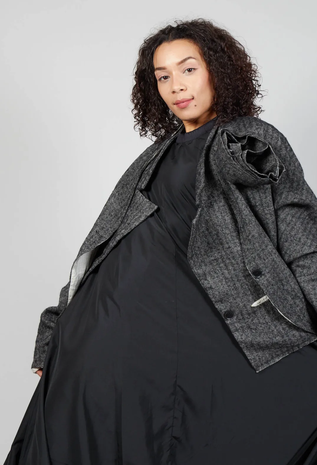 Marc Point Jackets^Single Button Herringbone Blazer in Grey