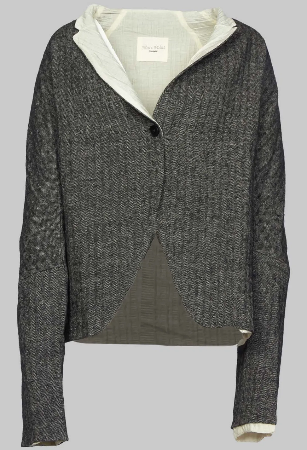 Marc Point Jackets^Single Button Herringbone Blazer in Grey