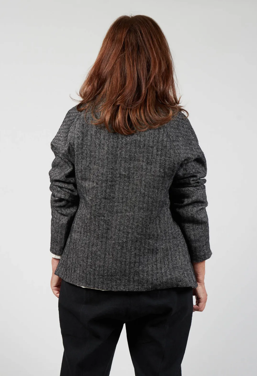 Marc Point Jackets^Single Button Herringbone Blazer in Grey