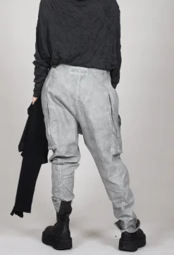 Rundholz Dip Trousers^Skinny Trousers with Bleached Stitching in Pencil Cloud