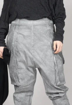 Rundholz Dip Trousers^Skinny Trousers with Bleached Stitching in Pencil Cloud