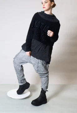 Rundholz Dip Trousers^Skinny Trousers with Bleached Stitching in Pencil Cloud