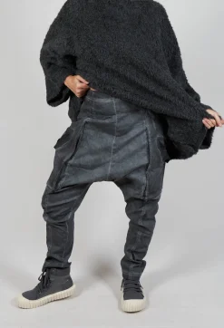 Rundholz Dip Trousers^Skinny Trousers with Bleached Stitching in Coal Cloud