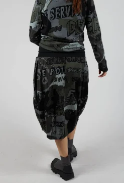 Rundholz Black Label Skirts^Skirt with Contrasting Waistband in Multicolour